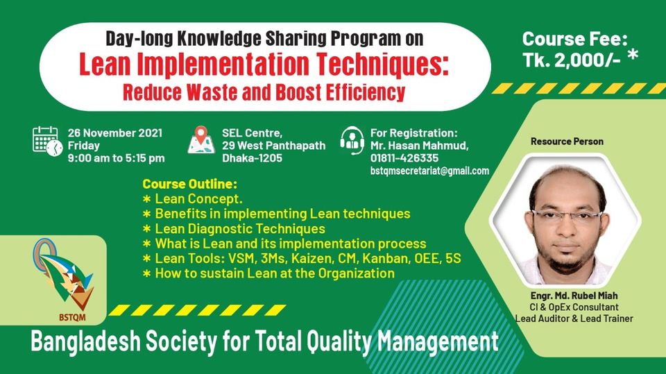 Day-long Knowledge Sharing Program on Lean Implementation Techniques: Reduce Waste and Boost Efficiency